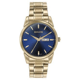 Sonata Men's Watch Analog Blue Dial With Golden Stainless Steel Band, 77147YM01